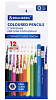 Карандаши цветные стираемые с ластиком BRAUBERG ERASABLE, 12 цветов, мягкий грифель 3 мм